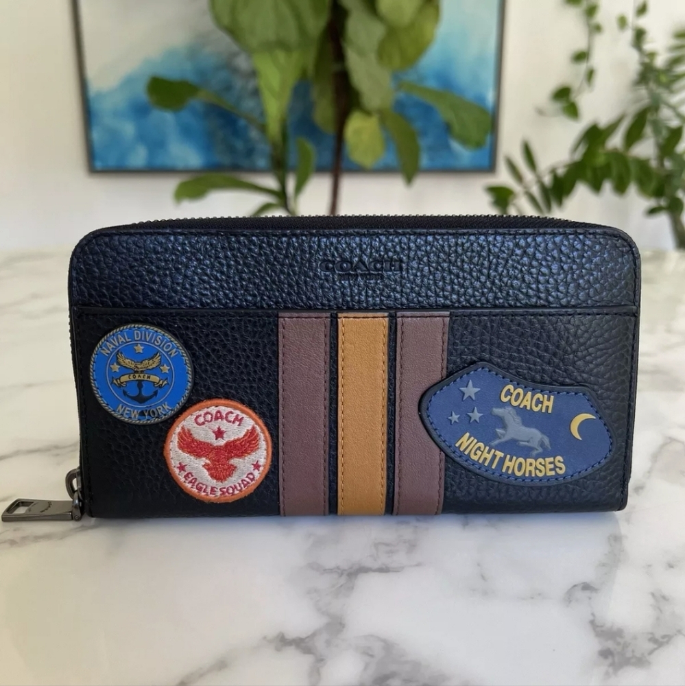 COACH Varsity American Patch Accordion Wallet